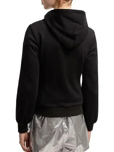 Moncler Women's Down-Filled Zip-Up Hooded Sweatshirt in Cotton Fleece - Black - Size XL | Thumbnail 3 Moncler Women's Down-Filled Zip-Up Hooded Sweatshirt in Cotton Fleece - Black - Size XL | Thumbnail 3