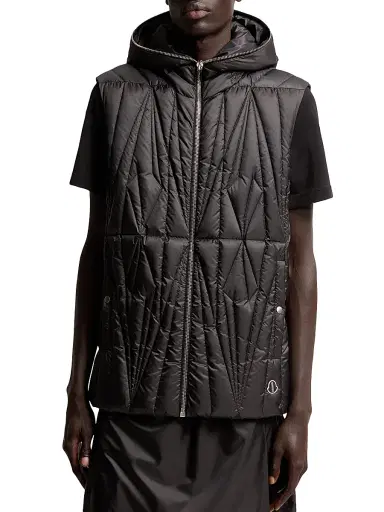 Moncler Men's + Rick Owens Geocamo Ziplock Puffer Vest - Black - Size XL | Thumbnail 2 Moncler Men's + Rick Owens Geocamo Ziplock Puffer Vest - Black - Size XL | Thumbnail 2