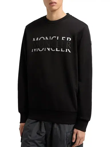 Moncler Men's Crew Neck Sweatshirt in Cotton Jersey - Black - Size XXXL | Thumbnail 2 Moncler Men's Crew Neck Sweatshirt in Cotton Jersey - Black - Size XXXL | Thumbnail 2