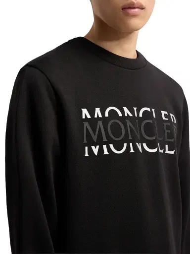 Moncler Men's Crew Neck Sweatshirt in Cotton Jersey - Black - Size XXXL | Thumbnail 4 Moncler Men's Crew Neck Sweatshirt in Cotton Jersey - Black - Size XXXL | Thumbnail 4