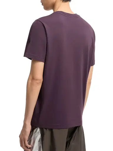 Moncler Men's Crew Neck T-Shirt in Cotton Jersey - Grape Red | Thumbnail 3 Moncler Men's Crew Neck T-Shirt in Cotton Jersey - Grape Red | Thumbnail 3