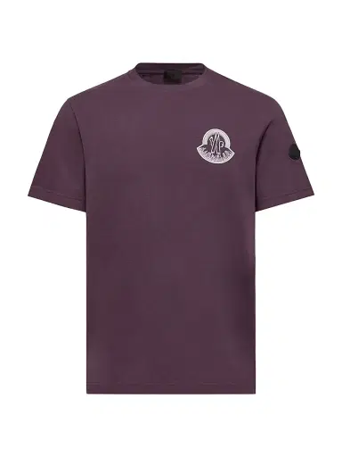 Moncler Men's Crew Neck T-Shirt in Cotton Jersey - Grape Red | Thumbnail 1 Moncler Men's Crew Neck T-Shirt in Cotton Jersey - Grape Red | Thumbnail 1