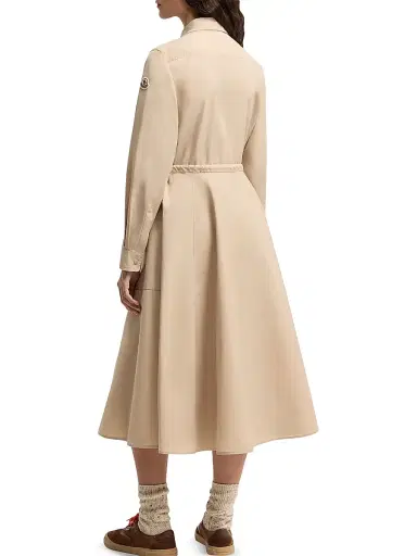 Moncler Women's Shirt Dress in Poplin - Beige - Size 10 | Thumbnail 3 Moncler Women's Shirt Dress in Poplin - Beige - Size 10 | Thumbnail 3