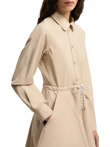 Moncler Women's Shirt Dress in Poplin - Beige - Size 10 | Thumbnail 4 Moncler Women's Shirt Dress in Poplin - Beige - Size 10 | Thumbnail 4