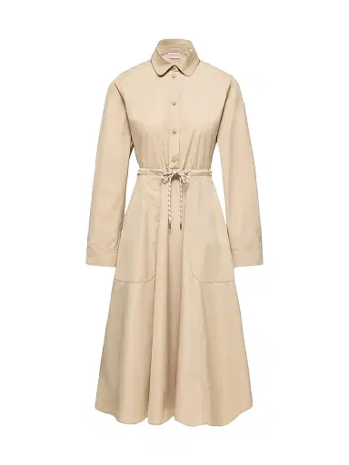 Moncler Women's Shirt Dress in Poplin - Beige - Size 10 | Thumbnail 1 Moncler Women's Shirt Dress in Poplin - Beige - Size 10 | Thumbnail 1