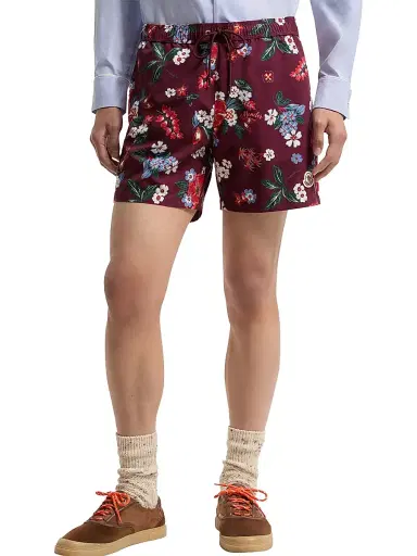 Moncler Men's Swim Trunks - Burgundy - Size XXL | Thumbnail 2 Moncler Men's Swim Trunks - Burgundy - Size XXL | Thumbnail 2