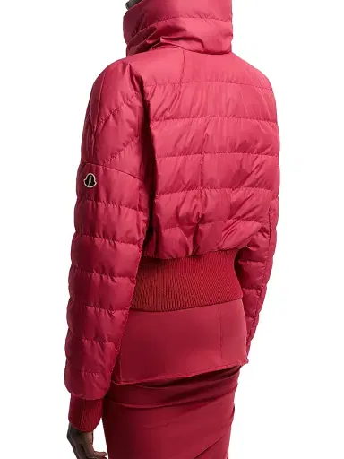 Moncler Women's + Rick Owens Cropped Puffer Jacket - Berry Red - Size Medium | Thumbnail 3 Moncler Women's + Rick Owens Cropped Puffer Jacket - Berry Red - Size Medium | Thumbnail 3