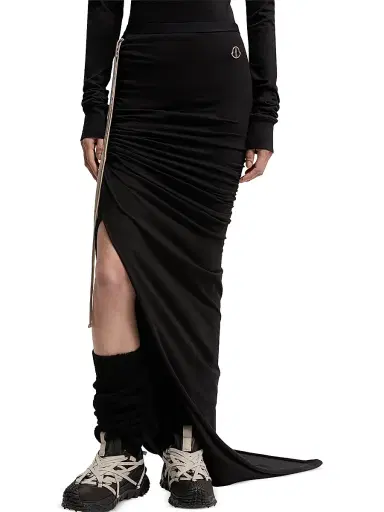 Moncler Women's + Rick Owens Adjustable Skirt in Cotton - Black - Size Medium | Thumbnail 2 Moncler Women's + Rick Owens Adjustable Skirt in Cotton - Black - Size Medium | Thumbnail 2