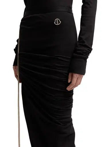 Moncler Women's + Rick Owens Adjustable Skirt in Cotton - Black - Size Medium | Thumbnail 4 Moncler Women's + Rick Owens Adjustable Skirt in Cotton - Black - Size Medium | Thumbnail 4