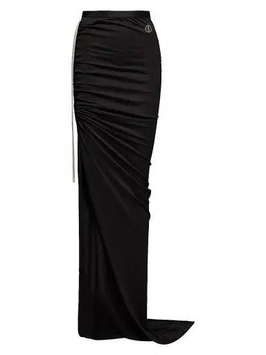 Moncler Women's + Rick Owens Adjustable Skirt in Cotton - Black - Size Medium | Thumbnail 1 Moncler Women's + Rick Owens Adjustable Skirt in Cotton - Black - Size Medium | Thumbnail 1