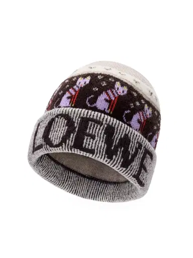 Loewe Women's Cat Fair Isle-Inspired Wool Beanie | Thumbnail 2 Loewe Women's Cat Fair Isle-Inspired Wool Beanie | Thumbnail 2
