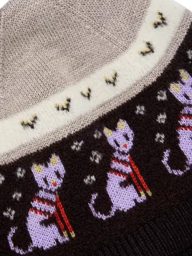 Loewe Women's Cat Fair Isle-Inspired Wool Beanie | Thumbnail 4 Loewe Women's Cat Fair Isle-Inspired Wool Beanie | Thumbnail 4