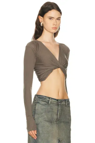 Rick Owens Cropped Wrap Top | Thumbnail 2 Rick Owens Cropped Wrap Top | Thumbnail 2