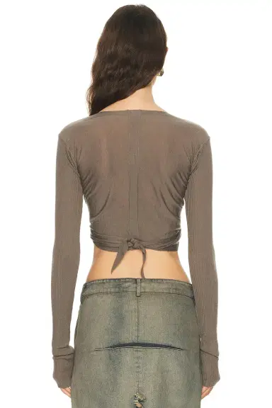 Rick Owens Cropped Wrap Top | Thumbnail 3 Rick Owens Cropped Wrap Top | Thumbnail 3