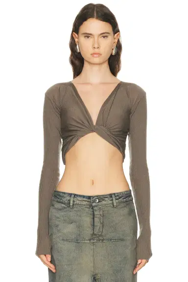 Rick Owens Cropped Wrap Top | Thumbnail 1 Rick Owens Cropped Wrap Top | Thumbnail 1