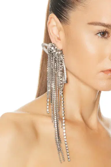AREA Long Messy Chain Earrings | Thumbnail 2 AREA Long Messy Chain Earrings | Thumbnail 2