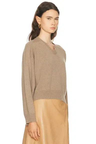 Loulou de Saison Anzor Saddle Sleeve V-Neck Sweater | Thumbnail 2 Loulou de Saison Anzor Saddle Sleeve V-Neck Sweater | Thumbnail 2