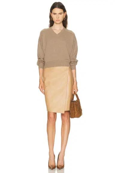 Loulou de Saison Anzor Saddle Sleeve V-Neck Sweater | Thumbnail 4 Loulou de Saison Anzor Saddle Sleeve V-Neck Sweater | Thumbnail 4