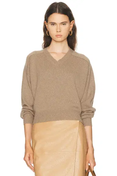 Loulou de Saison Anzor Saddle Sleeve V-Neck Sweater | Thumbnail 1 Loulou de Saison Anzor Saddle Sleeve V-Neck Sweater | Thumbnail 1