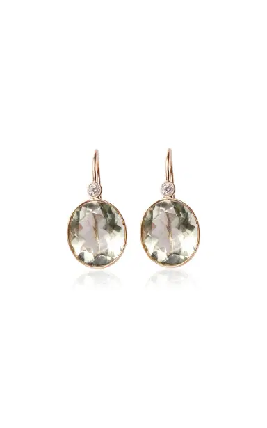 Lizzie Fortunato Pool Earrings In Green Amethyst Diamond | Thumbnail 1 Lizzie Fortunato Pool Earrings In Green Amethyst Diamond | Thumbnail 1