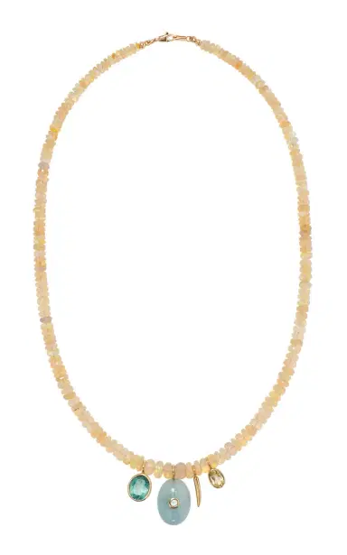 Lizzie Fortunato Opal Green Topaz Aquamarine Lemon Quartz 14K Gold Charm Necklace | Thumbnail 4 Lizzie Fortunato Opal Green Topaz Aquamarine Lemon Quartz 14K Gold Charm Necklace | Thumbnail 4