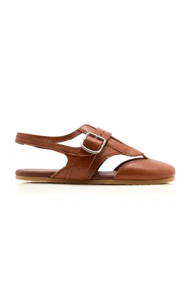 Dries Van Noten Leather Slingback Flats | Thumbnail 1 Dries Van Noten Leather Slingback Flats | Thumbnail 1