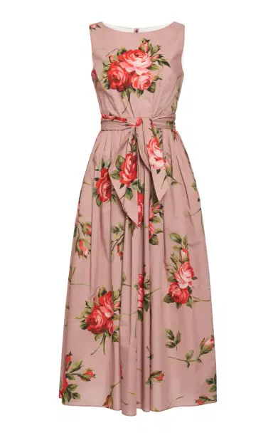 Dolce & Gabbana Bouquet-Print Cotton Midi Dress | Thumbnail 1 Dolce & Gabbana Bouquet-Print Cotton Midi Dress | Thumbnail 1