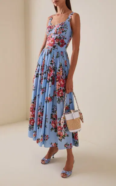 Dolce & Gabbana Floral-Print Cotton Maxi Dress | Thumbnail 2 Dolce & Gabbana Floral-Print Cotton Maxi Dress | Thumbnail 2