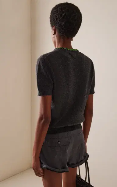 Prada Embellished Wool-Cashmere Sweater | Thumbnail 4 Prada Embellished Wool-Cashmere Sweater | Thumbnail 4