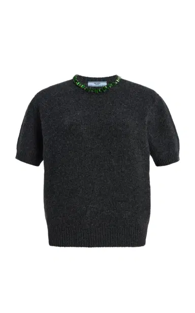 Prada Embellished Wool-Cashmere Sweater | Thumbnail 6 Prada Embellished Wool-Cashmere Sweater | Thumbnail 6