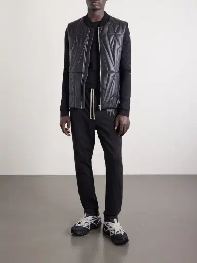 Rick Owens Moncler Straight-Leg Logo-Appliquéd Embroidered Cotton-Jersey Sweatpants - Men | Thumbnail 2 Rick Owens Moncler Straight-Leg Logo-Appliquéd Embroidered Cotton-Jersey Sweatpants - Men | Thumbnail 2