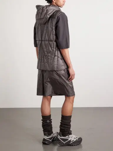 Rick Owens + Moncler Hooded Appliquéd Quilted Shell Down Gilet | Thumbnail 4 Rick Owens + Moncler Hooded Appliquéd Quilted Shell Down Gilet | Thumbnail 4