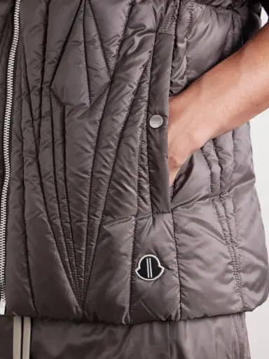 Rick Owens + Moncler Hooded Appliquéd Quilted Shell Down Gilet | Thumbnail 5 Rick Owens + Moncler Hooded Appliquéd Quilted Shell Down Gilet | Thumbnail 5