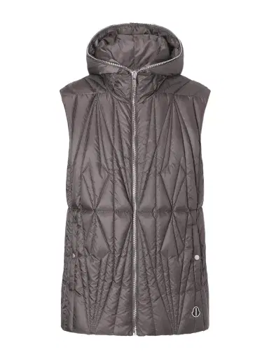 Rick Owens + Moncler Hooded Appliquéd Quilted Shell Down Gilet | Thumbnail 1 Rick Owens + Moncler Hooded Appliquéd Quilted Shell Down Gilet | Thumbnail 1