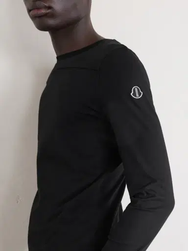Rick Owens Moncler Slim-Fit Logo-Appliquéd Cotton-Jersey T-Shirt - Men | Thumbnail 4 Rick Owens Moncler Slim-Fit Logo-Appliquéd Cotton-Jersey T-Shirt - Men | Thumbnail 4