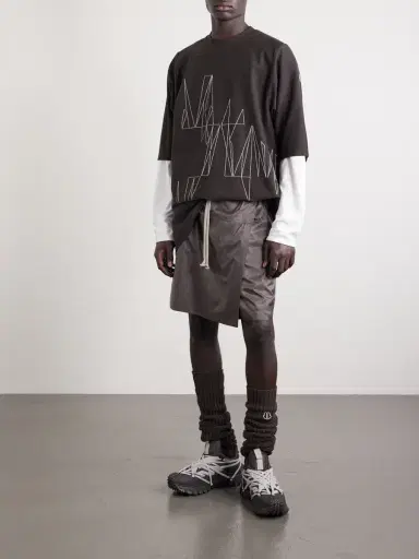 Rick Owens Moncler Oversized Logo-Appliquéd Embroidered Cotton-Jersey T-Shirt - Men | Thumbnail 2 Rick Owens Moncler Oversized Logo-Appliquéd Embroidered Cotton-Jersey T-Shirt - Men | Thumbnail 2