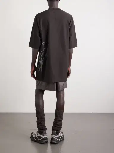 Rick Owens Moncler Oversized Logo-Appliquéd Embroidered Cotton-Jersey T-Shirt - Men | Thumbnail 4 Rick Owens Moncler Oversized Logo-Appliquéd Embroidered Cotton-Jersey T-Shirt - Men | Thumbnail 4