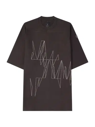 Rick Owens Moncler Oversized Logo-Appliquéd Embroidered Cotton-Jersey T-Shirt - Men | Thumbnail 1 Rick Owens Moncler Oversized Logo-Appliquéd Embroidered Cotton-Jersey T-Shirt - Men | Thumbnail 1
