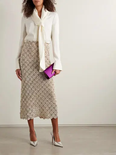 Oscar de la Renta Embellished Tulle Midi Skirt | Thumbnail 2 Oscar de la Renta Embellished Tulle Midi Skirt | Thumbnail 2