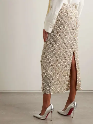 Oscar de la Renta Embellished Tulle Midi Skirt | Thumbnail 4 Oscar de la Renta Embellished Tulle Midi Skirt | Thumbnail 4
