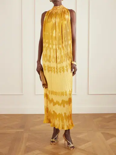 Dima Ayad Embellished Tie-dyed Plissé-satin Gown | Thumbnail 2 Dima Ayad Embellished Tie-dyed Plissé-satin Gown | Thumbnail 2