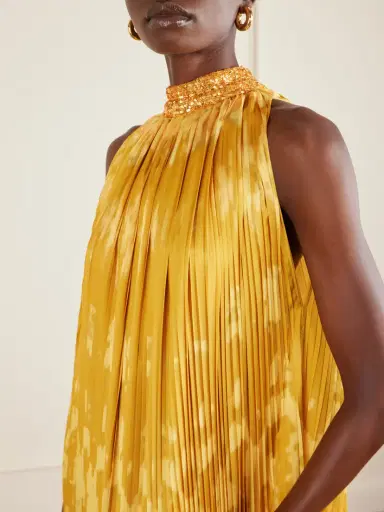 Dima Ayad Embellished Tie-dyed Plissé-satin Gown | Thumbnail 4 Dima Ayad Embellished Tie-dyed Plissé-satin Gown | Thumbnail 4