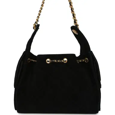 Chanel Chanel Small 25 Hobo Bag Black Suede Antique Gold Hardware | Thumbnail 4 Chanel Chanel Small 25 Hobo Bag Black Suede Antique Gold Hardware | Thumbnail 4