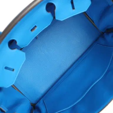 HERMÈS Pre-owned Hermes Birkin 35 Bleu Hydra Clemence Gold Hardware | Thumbnail 8 HERMÈS Pre-owned Hermes Birkin 35 Bleu Hydra Clemence Gold Hardware | Thumbnail 8