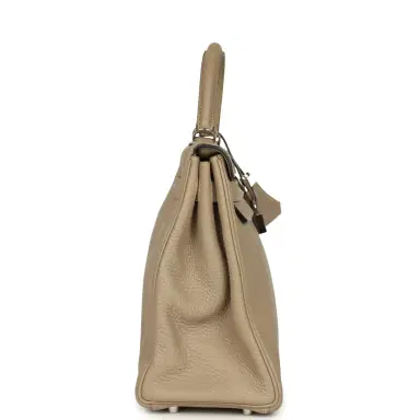 HERMÈS Pre-owned Hermes Kelly Retourne 32 Gris Tourterelle Togo Palladium Hardware | Thumbnail 3 HERMÈS Pre-owned Hermes Kelly Retourne 32 Gris Tourterelle Togo Palladium Hardware | Thumbnail 3