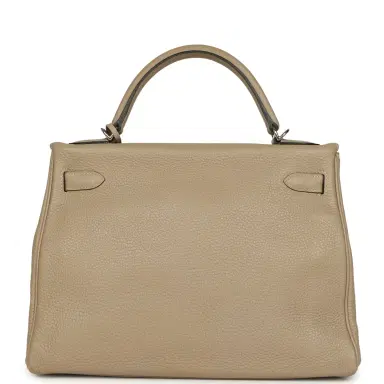 HERMÈS Pre-owned Hermes Kelly Retourne 32 Gris Tourterelle Togo Palladium Hardware | Thumbnail 4 HERMÈS Pre-owned Hermes Kelly Retourne 32 Gris Tourterelle Togo Palladium Hardware | Thumbnail 4
