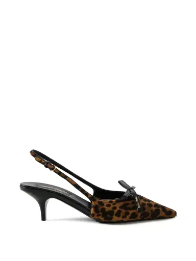 Miu Miu Leopard Haircalf Slingback Kitten Heels | Thumbnail 1 Miu Miu Leopard Haircalf Slingback Kitten Heels | Thumbnail 1