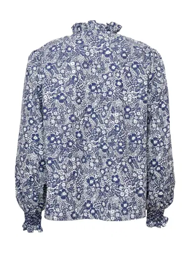 Loretta Caponi Milvia Smocked Cotton Blouse | Thumbnail 2 Loretta Caponi Milvia Smocked Cotton Blouse | Thumbnail 2