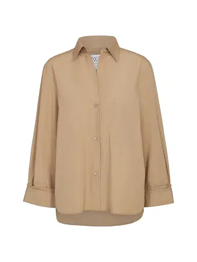 TWP Women's Next Morning Cotton Poplin Button-Front Shirt - Petrified Oak | Thumbnail 1 TWP Women's Next Morning Cotton Poplin Button-Front Shirt - Petrified Oak | Thumbnail 1