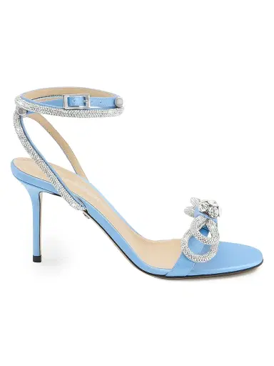 MACH & MACH Women's 85MM Embellished Double Bow Satin Sandals - Jelly Blue | Thumbnail 1 MACH & MACH Women's 85MM Embellished Double Bow Satin Sandals - Jelly Blue | Thumbnail 1